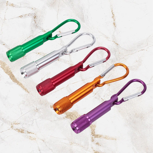 Carabiner Keychain Flashlight Purple Aluminum Keyring Light