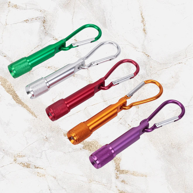 Carabiner Keychain Flashlight Purple Aluminum Keyring Light