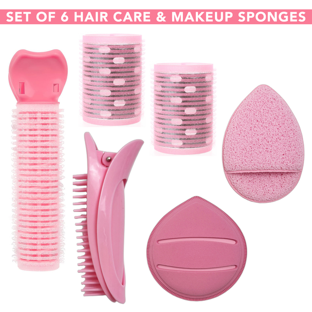 Set of 6 Hair Care & Makeup Sponges