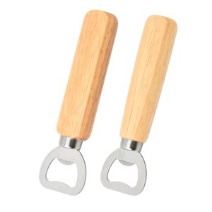 Bamboo Handle Bottle Opener Stainless Steel Beer Opener
