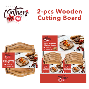 2-piece Wooden Decorative Serving Tray Set