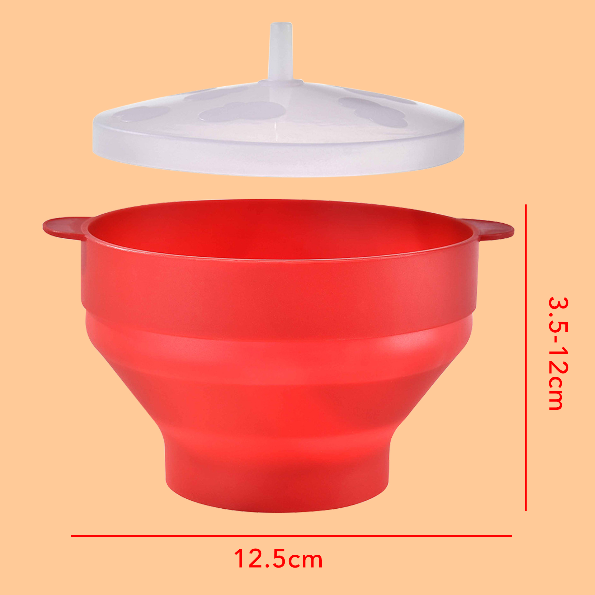 Collapsible Silicone Popcorn Bowl Microwave Popcorn Bowl