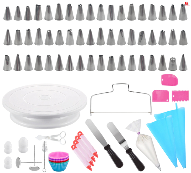 111 Pcs DIY Cake Decoration Set - Piping Bags, Nozzles, And Icing Scrapers Cake Mold