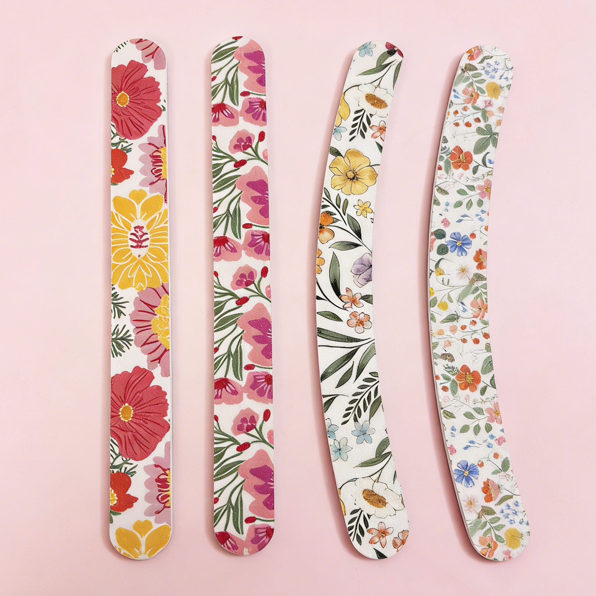 Set of 4 Floral Print Nail File
