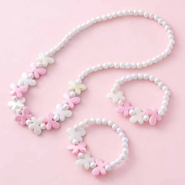 Kids Butterfly Pearl Jewelry Set for Girls