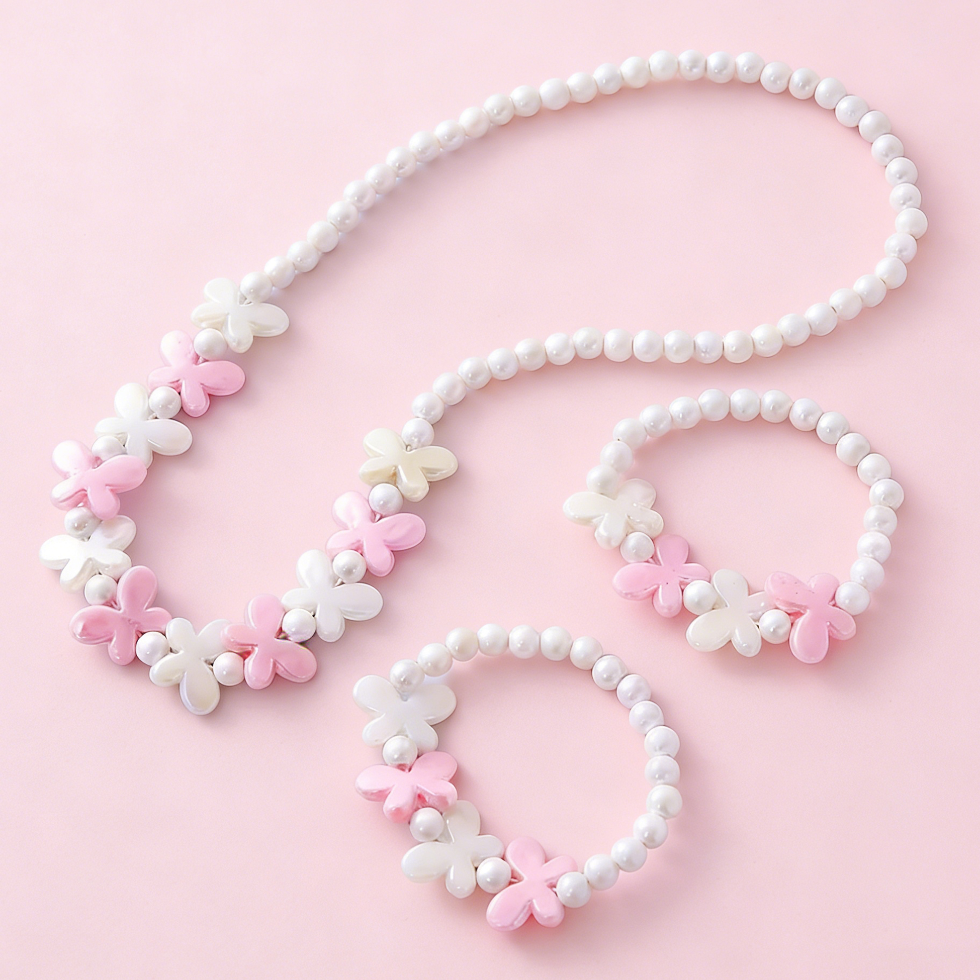 Kids Butterfly Pearl Jewelry Set for Girls