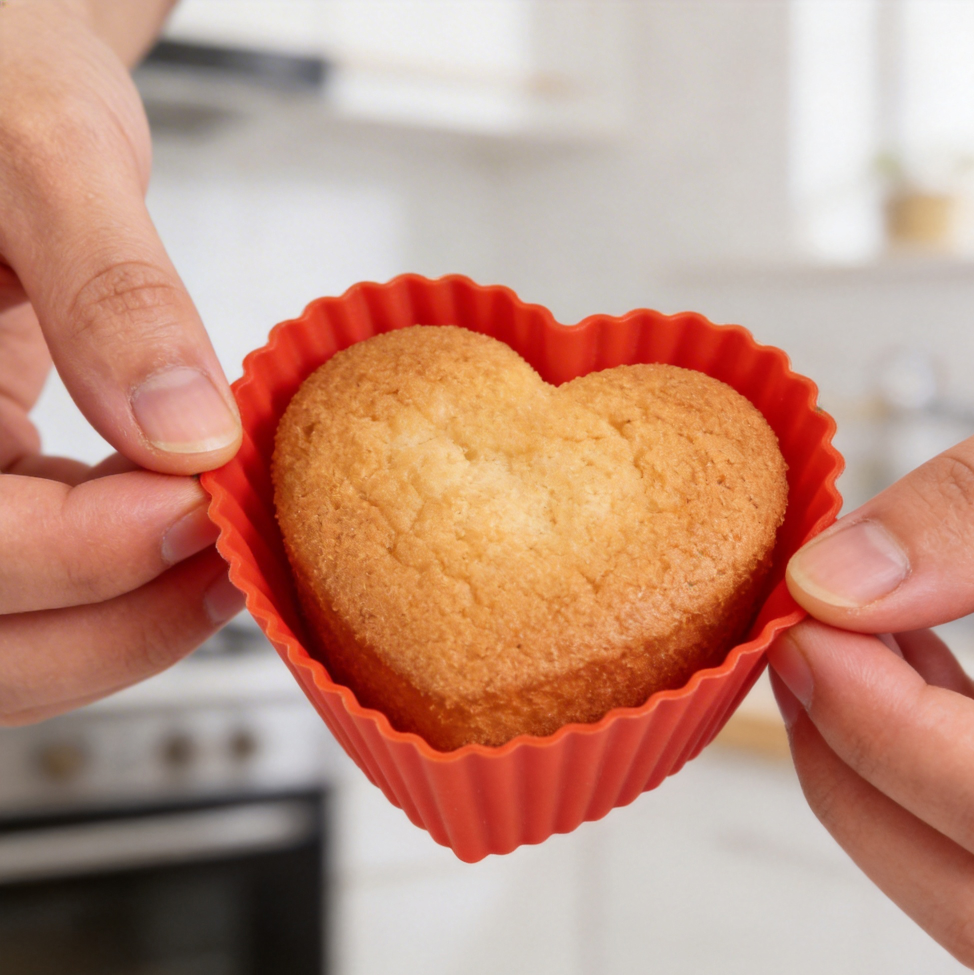 Set of 7 ATRIH Heart Shaped Silicone Cupcake Liners