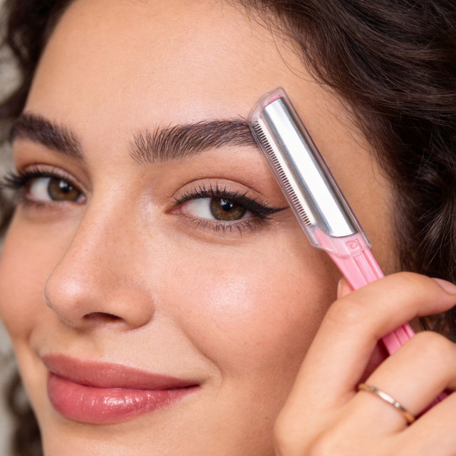 Facial Dermaplaning Tool for Women Eyebrow Razor with Safety Guard