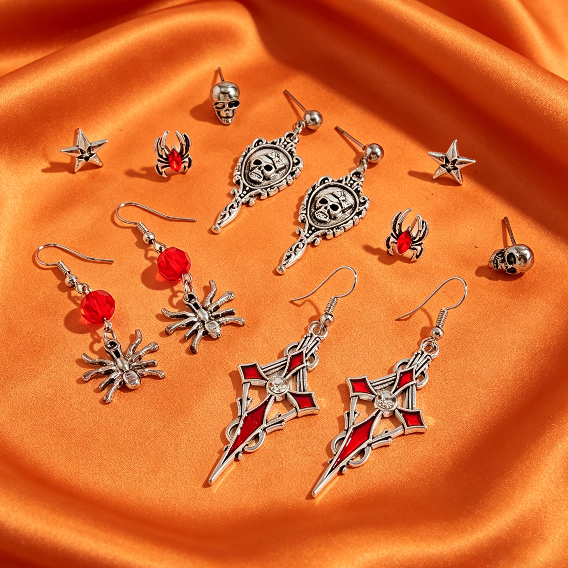 6 Pairs Halloween Gothic Earrings Set for Women