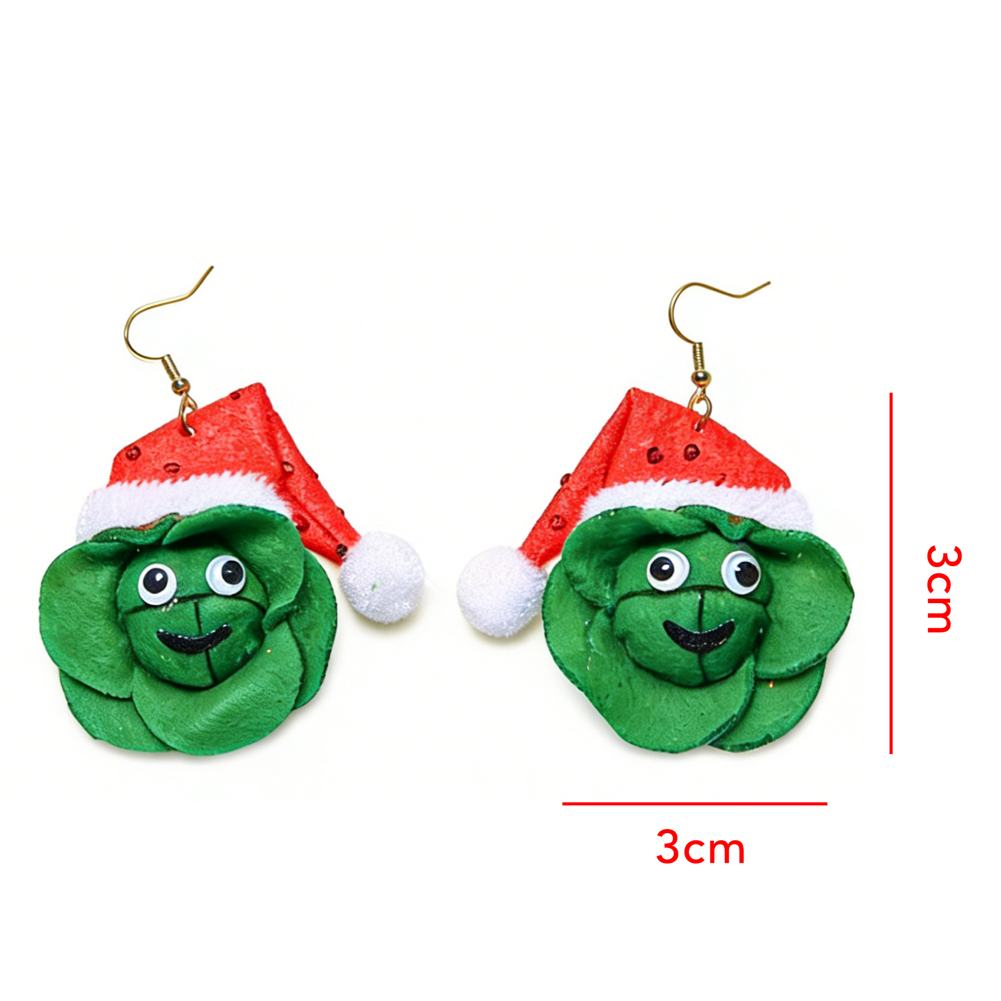 Christmas Brussel Sprout Dangle Earrings