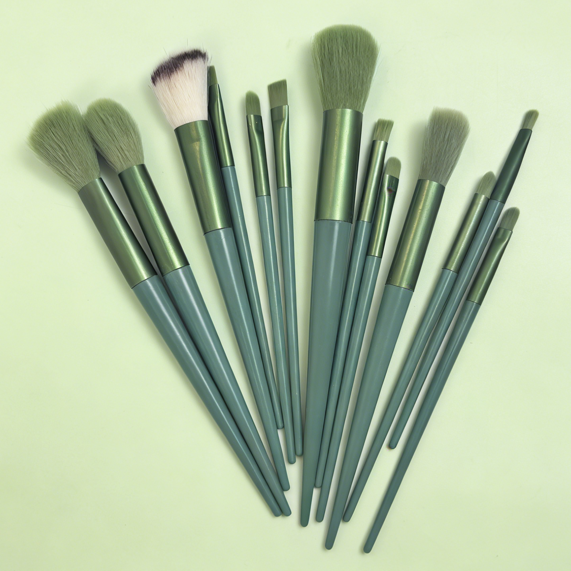 13-Piece Sage Green Makeup Brush Set