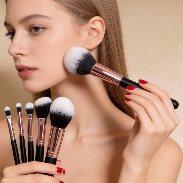 6-Piece Rose Gold Makeup Brush Set