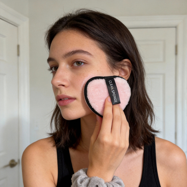 Set of 6 Purple Travel Skincare Heart-shaped Cleansing Puff