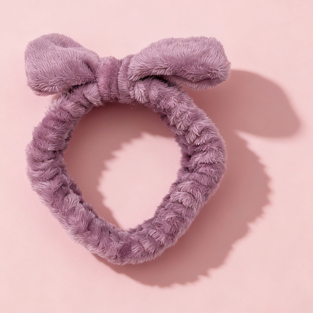 Mauve Plush Bow Headband