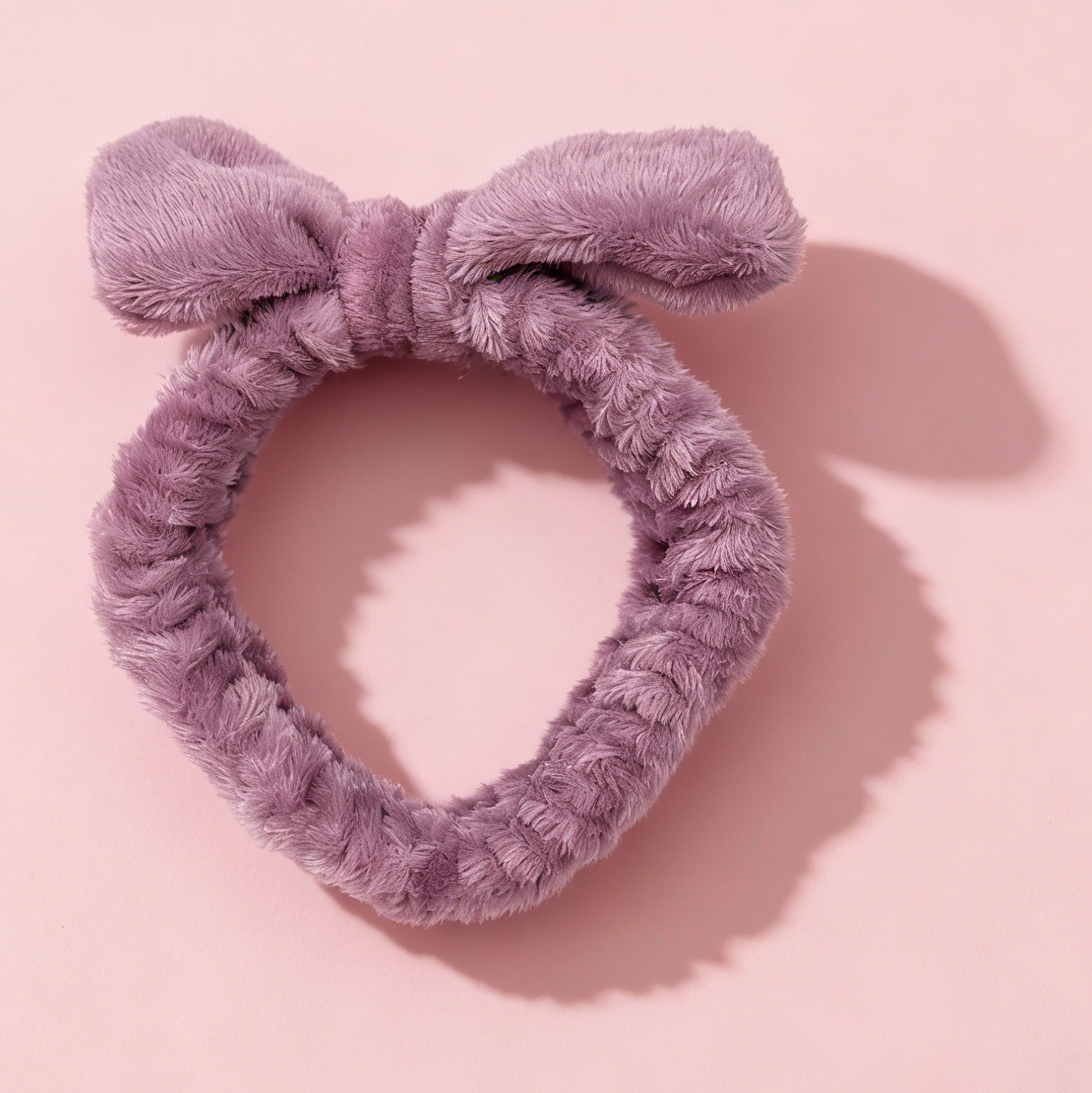 Mauve Plush Bow Headband