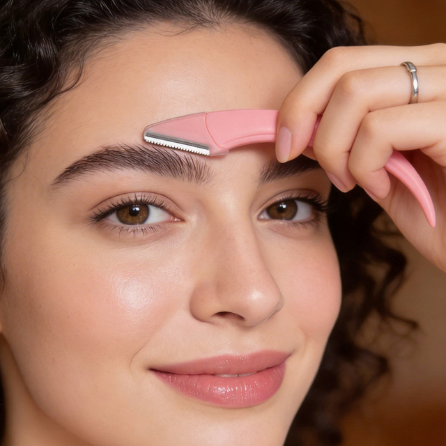 Curved Handle Eyebrow Razor