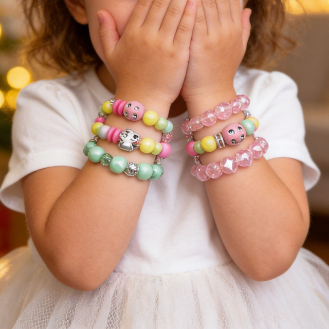 3Pcs Colorful Beaded Bracelets for Girls
