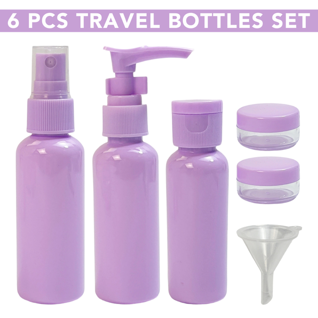 6 PCS Purple Travel Bottles Set
