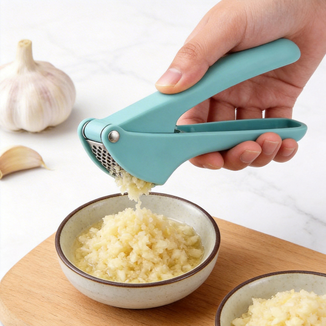 Garlic Press with Ergonomic Handle