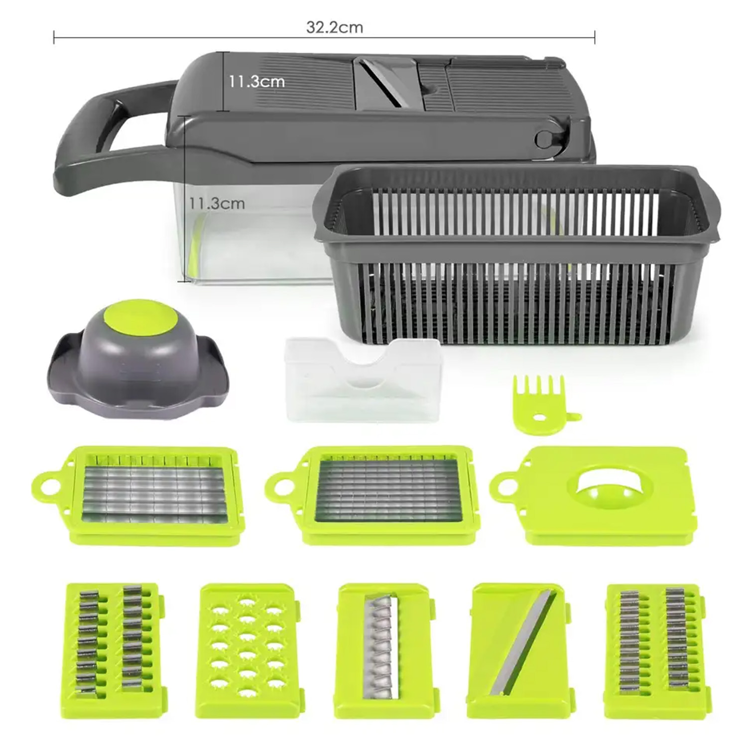  13 in 1 Multifunctional Food Chopper with 8 Blades Slicer Vegetable Cutter With Container Adjustable Vegetable Cutter Vegetable, Onion Chopper