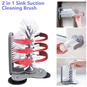 Sink Suction Wall Lazy Cup Brush Washer Wine Glass Cleaning Brush Suction Cup Cleaning Drip Boat Glass Cleaned Cleaning Cup Brush Bar Glass Cleaner Bruch
