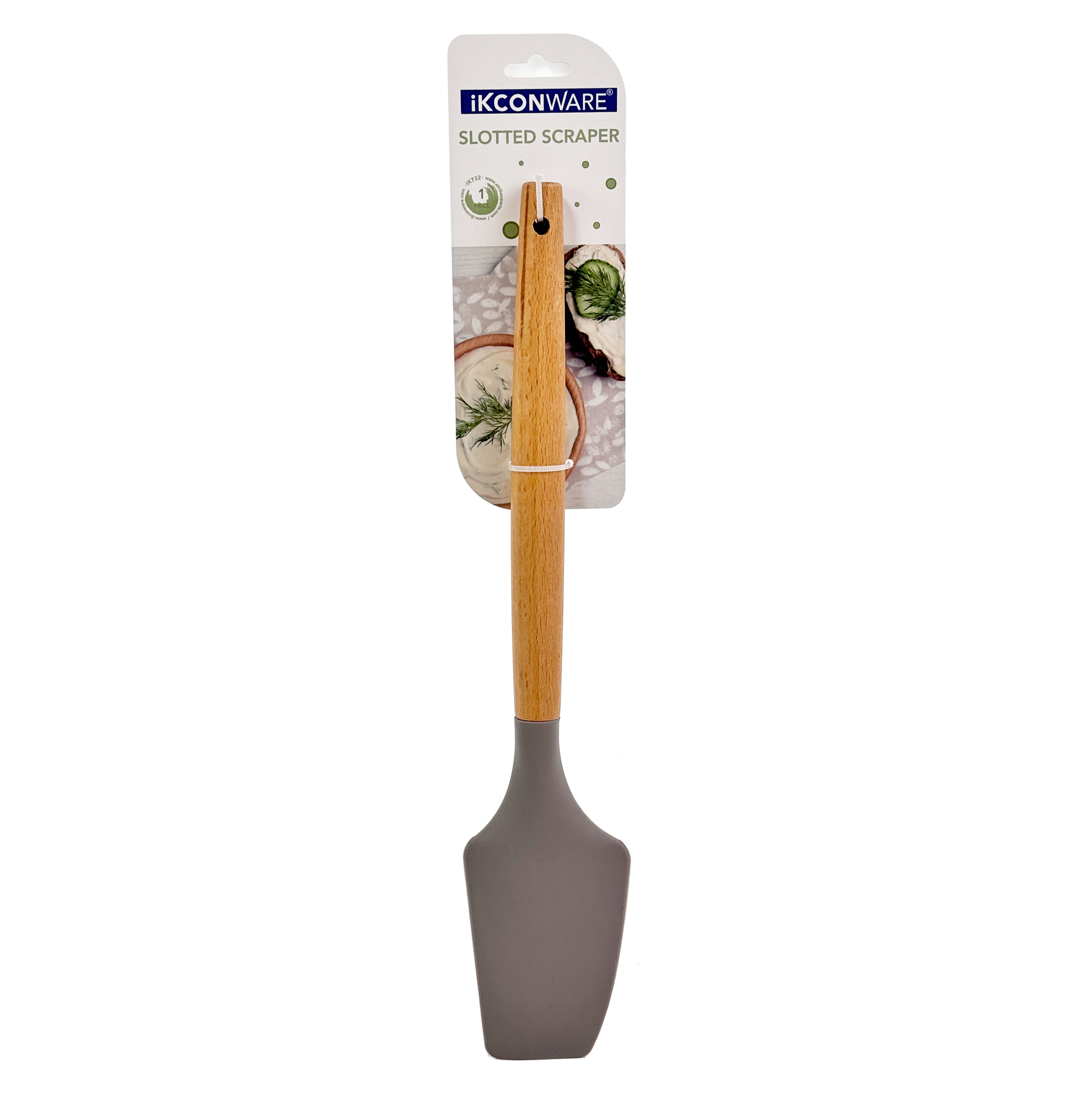 Wooden Handle Silicone Mixing Scraper