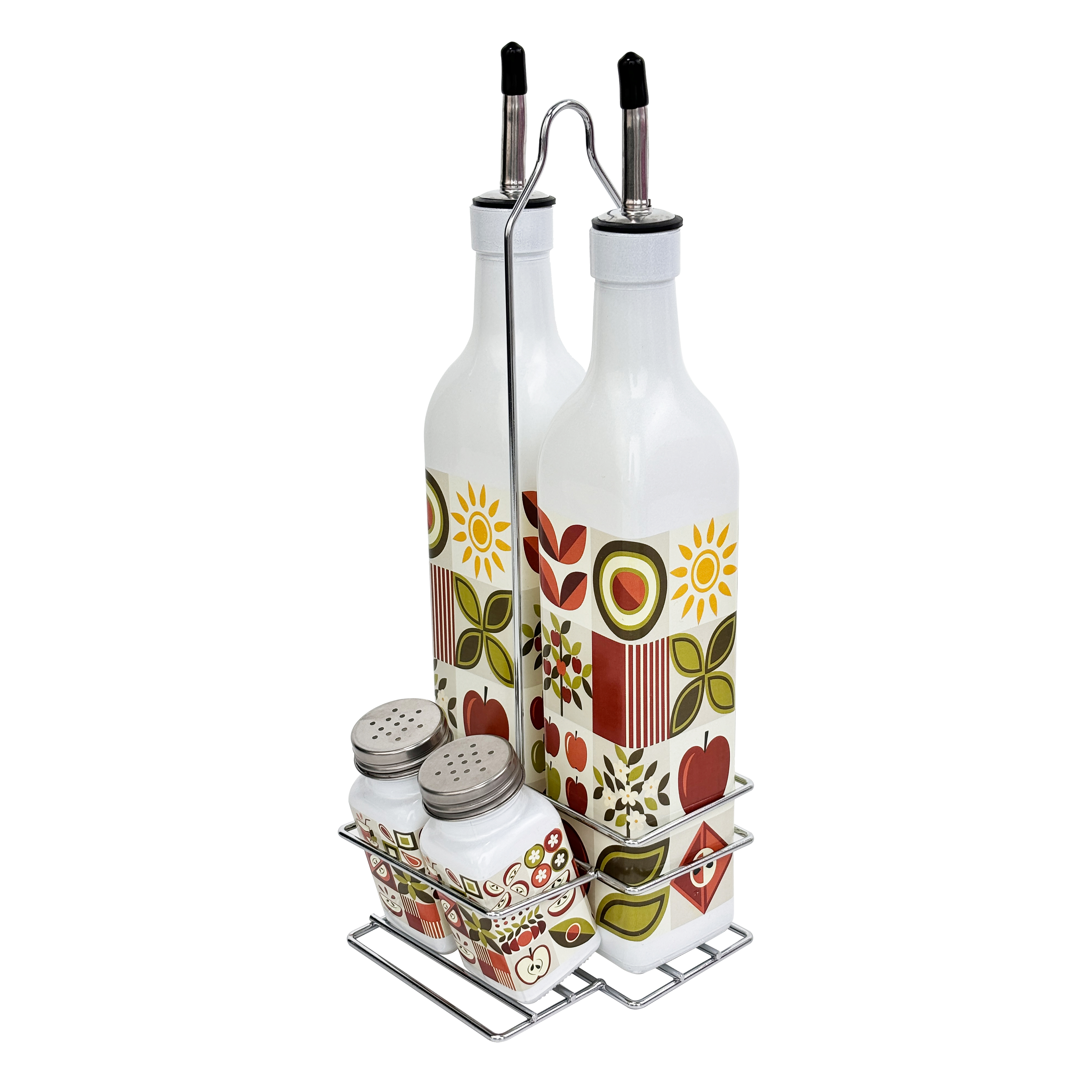 Elegant Glass Oil & Vinegar Cruet Set