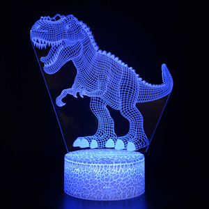 3D Night Stand Light, Touch Control Optical Illusion Visualization Birds Animals, LED Night Light Lamp 7 Colors Changing Touch Control Night Light Lamp Stand