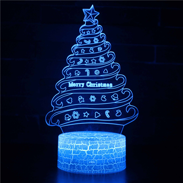 Acrylic 3d Light Decorative Gift for Kids 3D Illusion Lamp Led Touch Control Optical Illusion Visualization Christmas Sign LED Night Light Lamp