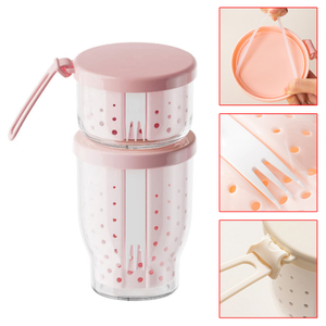 Set of 2 Salad & Fruit Containers with Colander & Fork, Leak-Proof BPA-Free Lunch Boxes