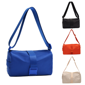 Waterproof Nylon Crossbody Bag, Mini Barrel Shoulder Bag, Lightweight Sporty Sling Purse