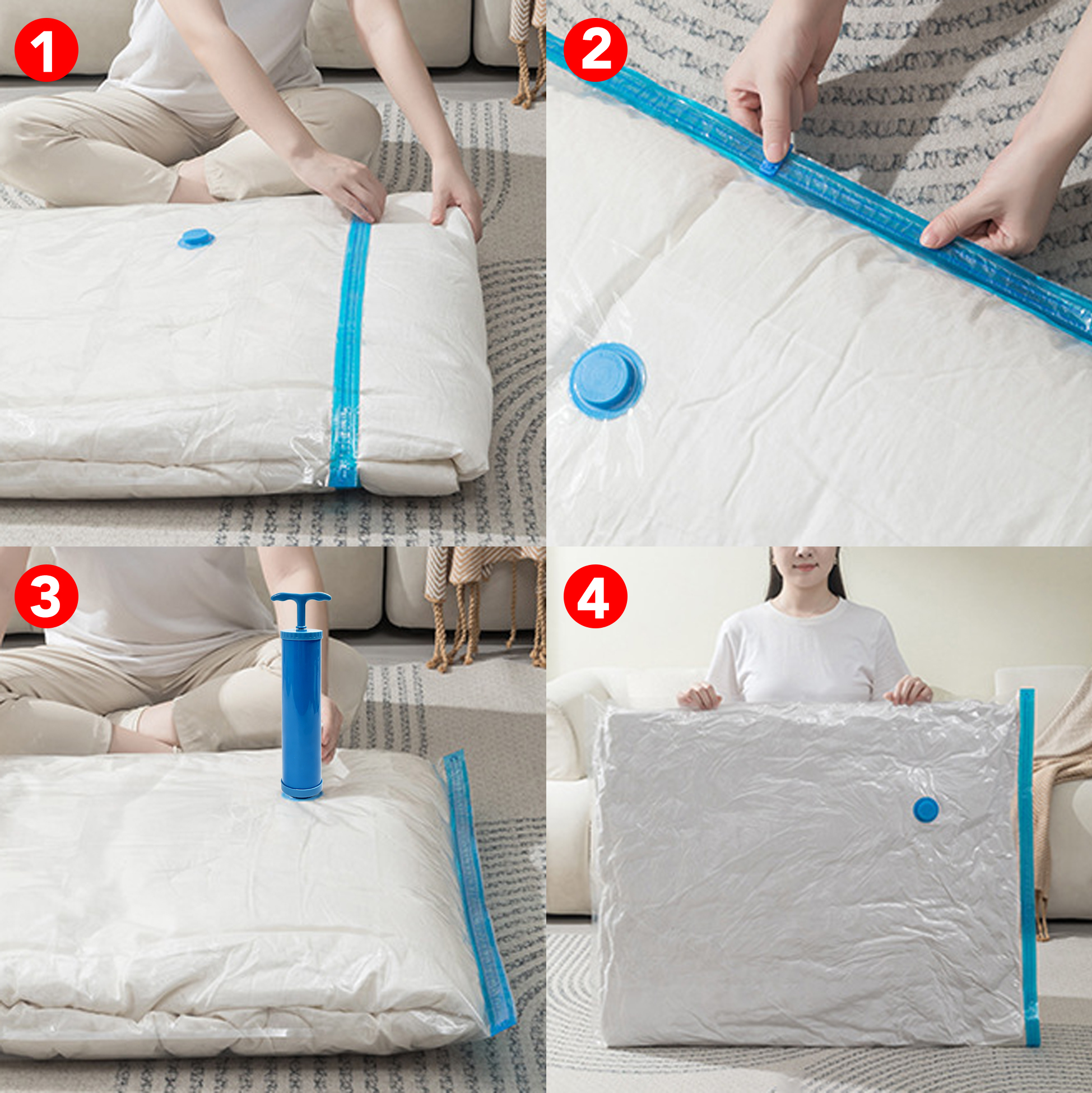 Vacuum Storage Bags with Hand Pump