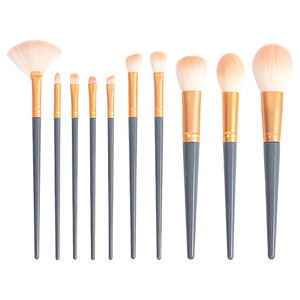 10 Piece Makeup Brush Set for Face And Eyes