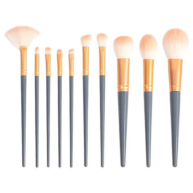 10 Piece Makeup Brush Set for Face And Eyes