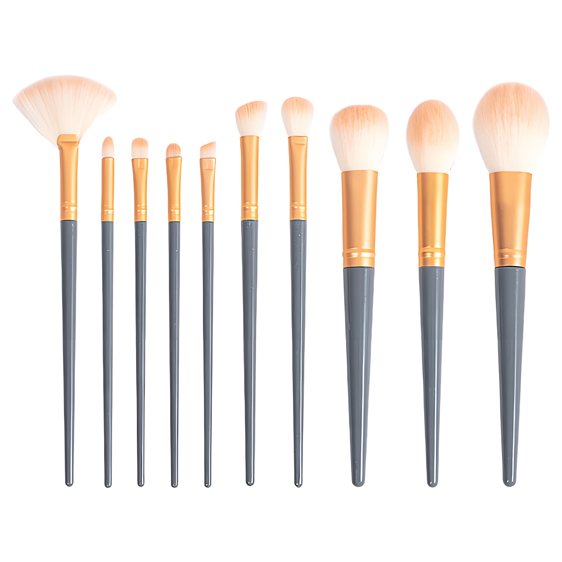 10 Piece Makeup Brush Set for Face And Eyes
