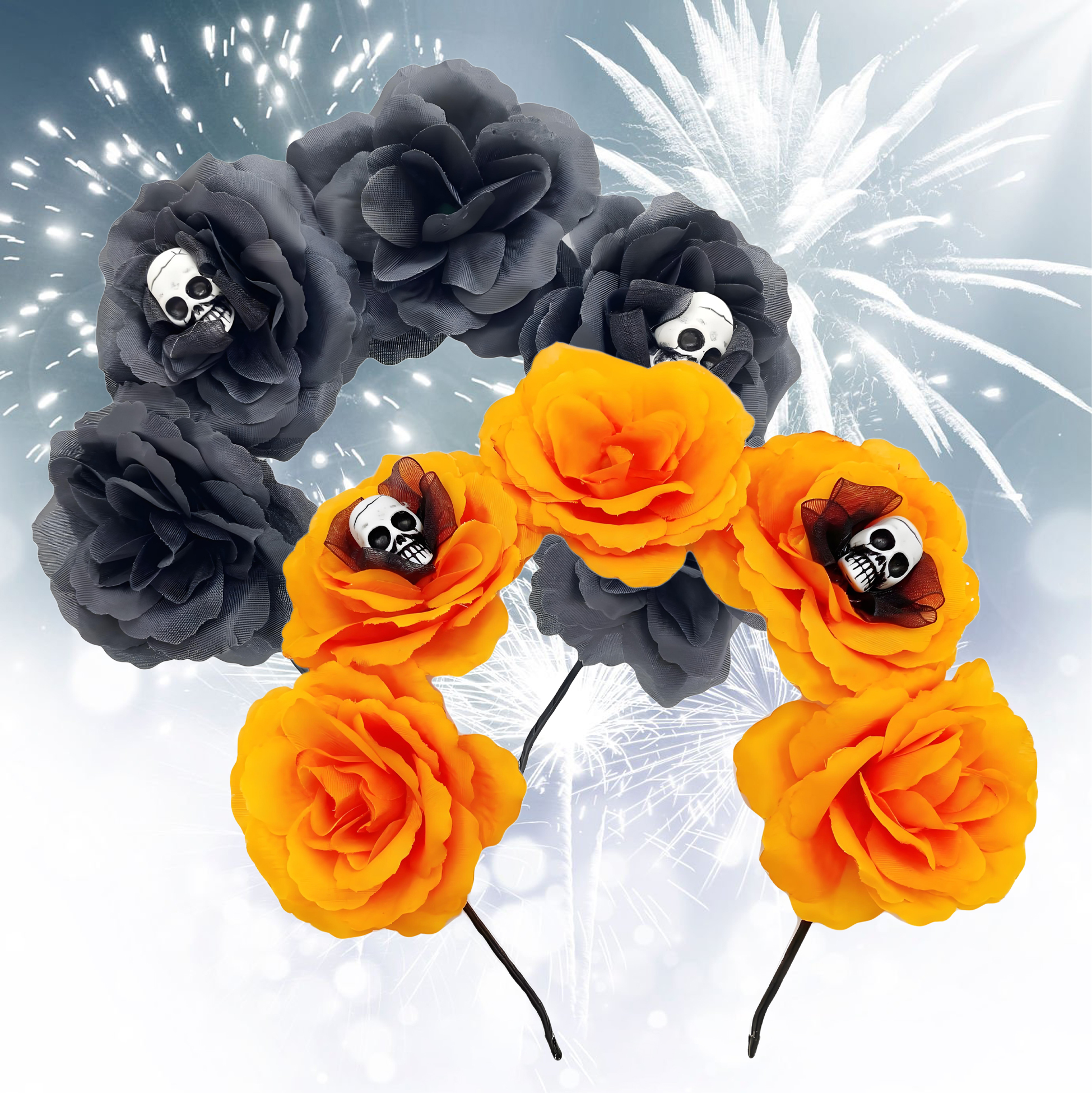 Skull Flower Headband for Halloween
