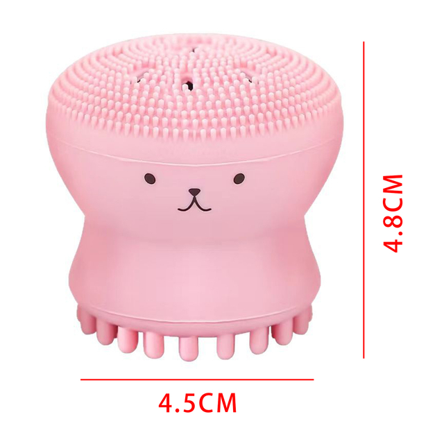 Adorable Pink Octopus Shaped Face Scrubber
