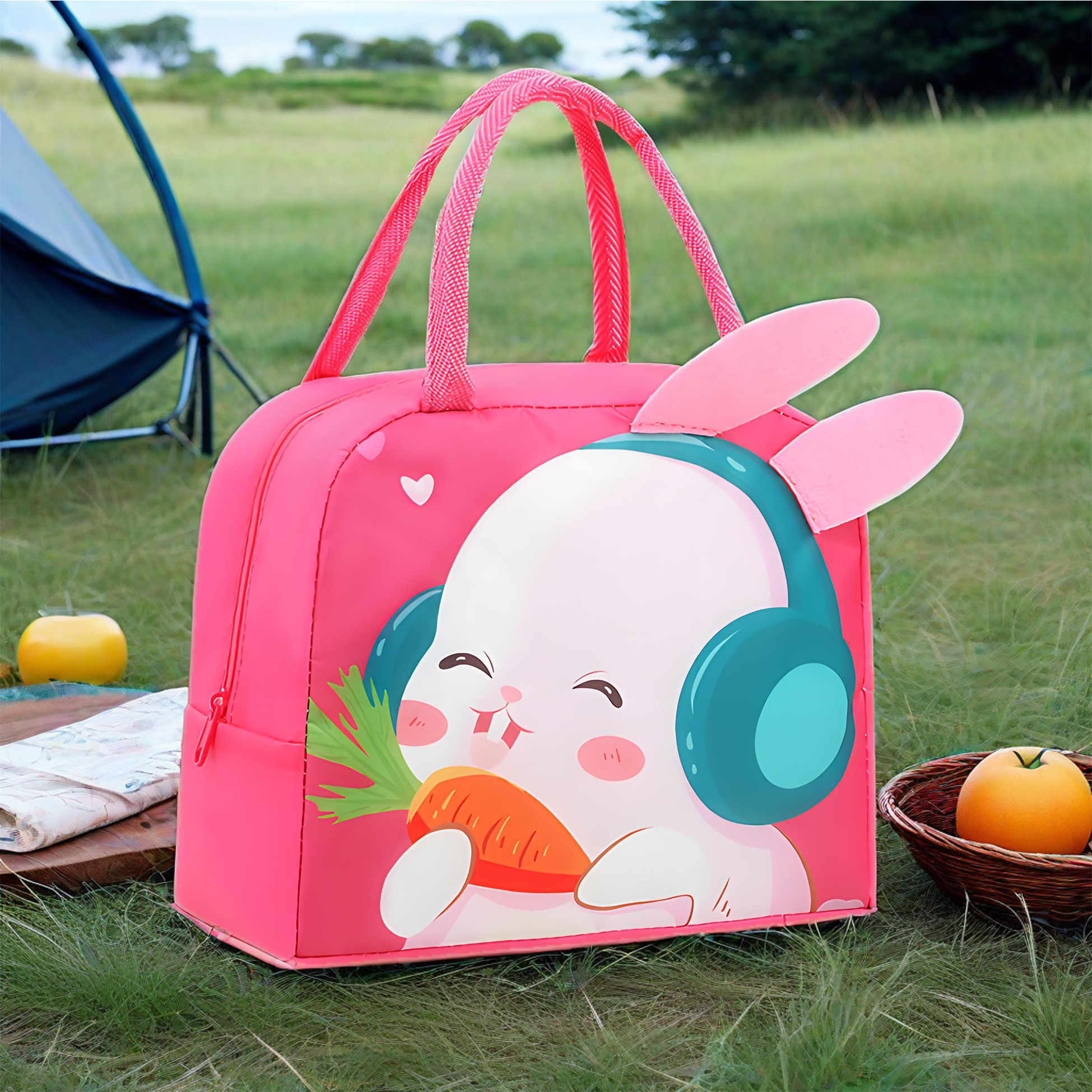 Pink Bunny Themed Kids Lunch Bag