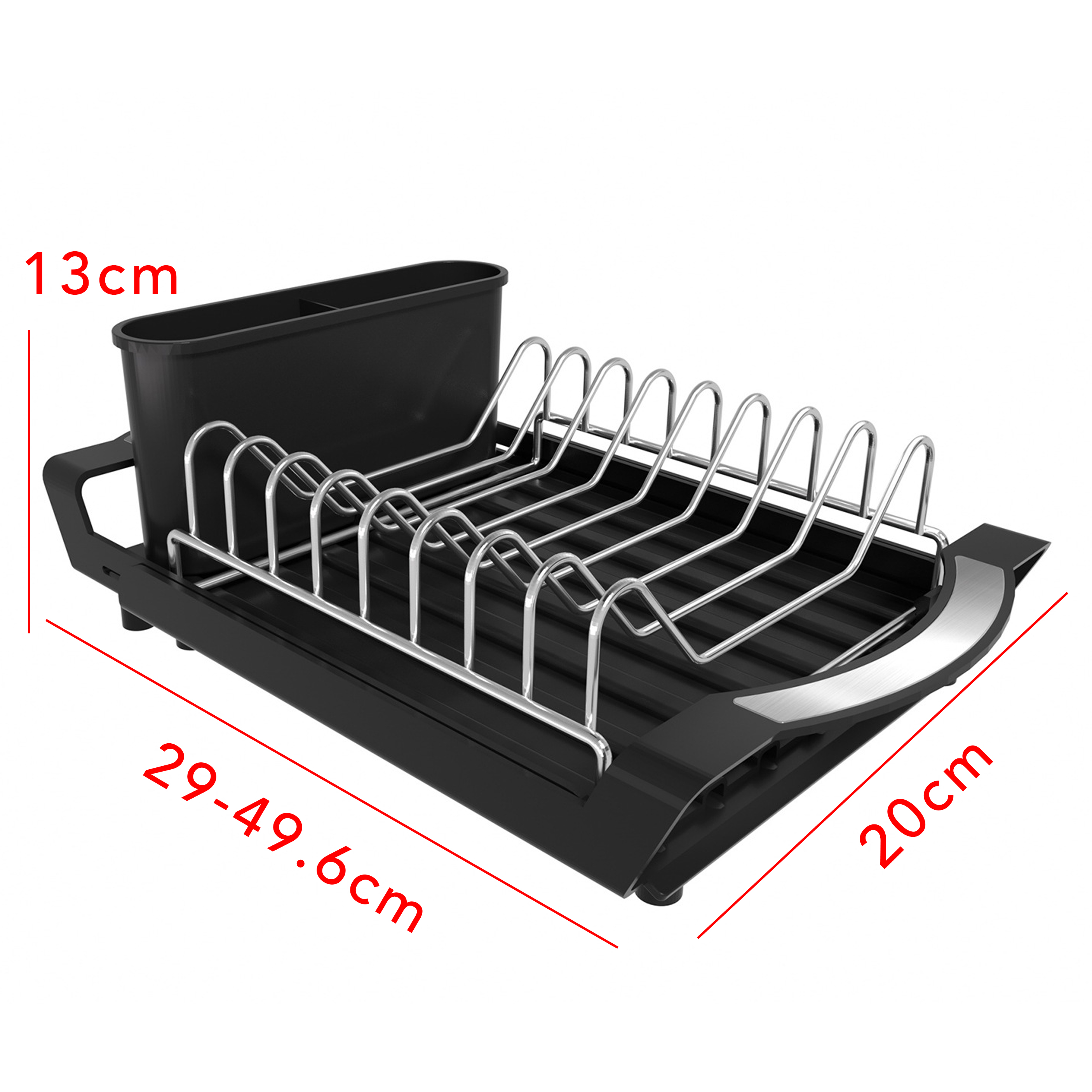 Stainless Steel Dish Drying Rack with Utensil Holder