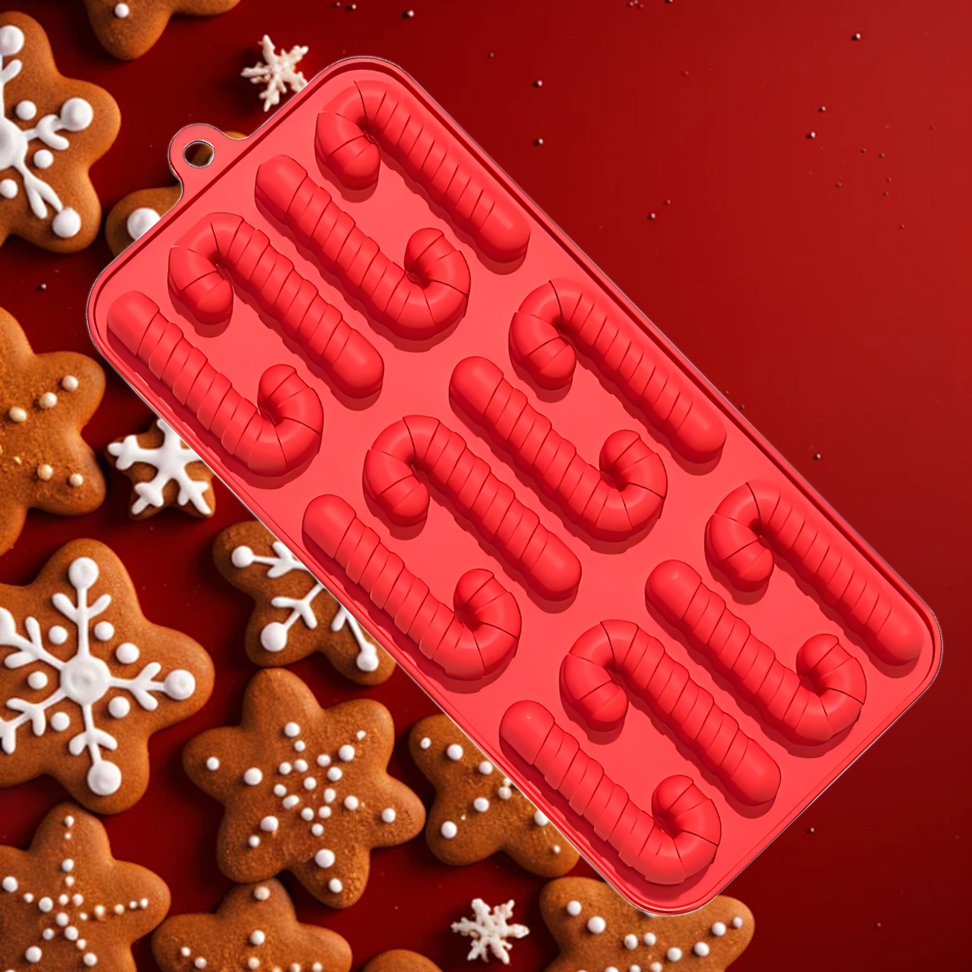 Red Silicone Cookie Baking Mold
