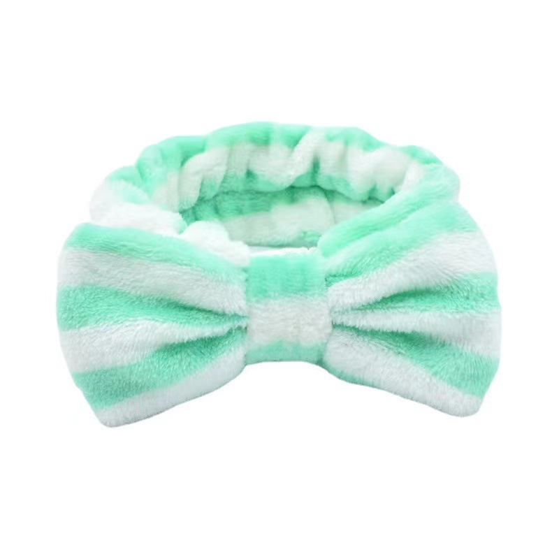 Striped Plush Bow Headband