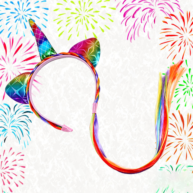 Rainbow Unicorn Headband with Tail