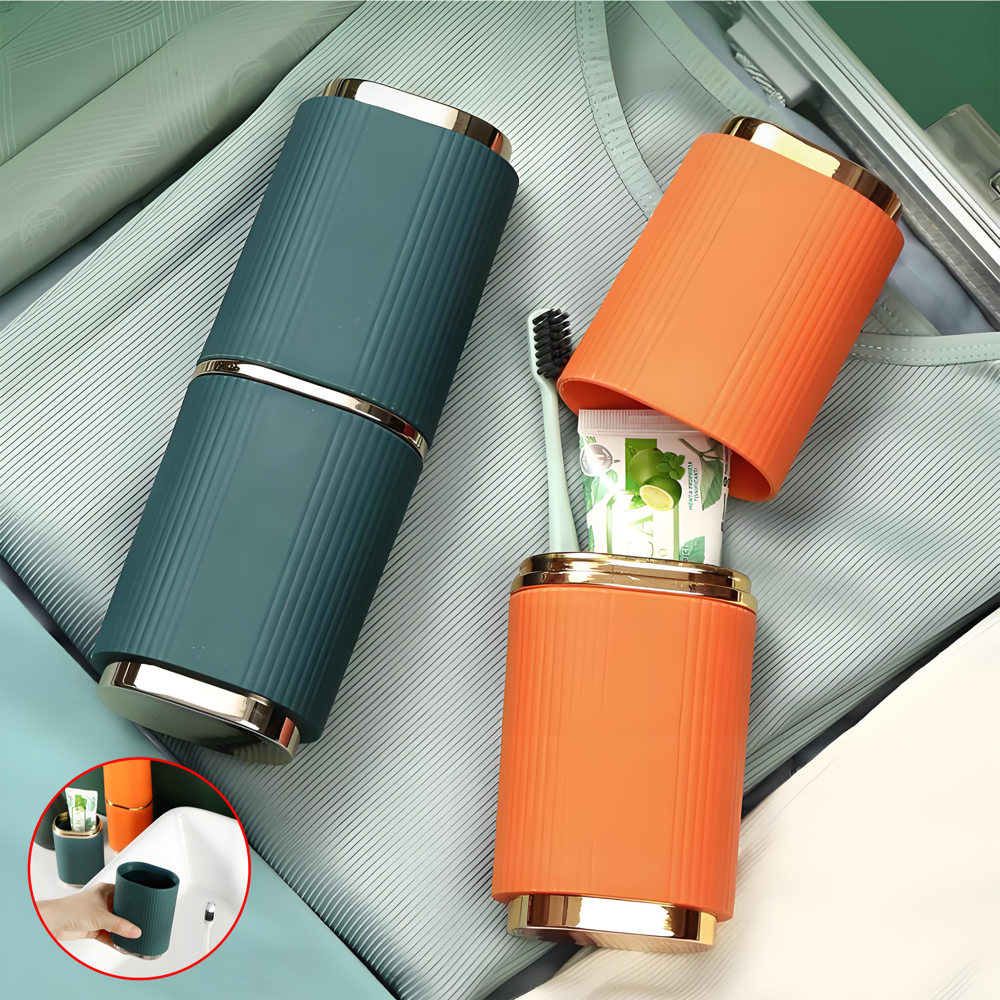 Stylish Ribbed Travel Toothbrush Holders 