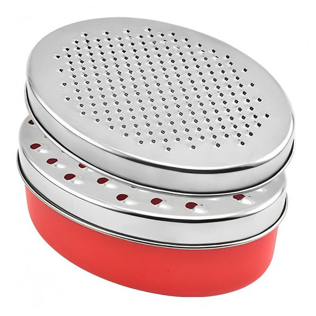 Stainless Steel Oval Vegetable Grater with Container
