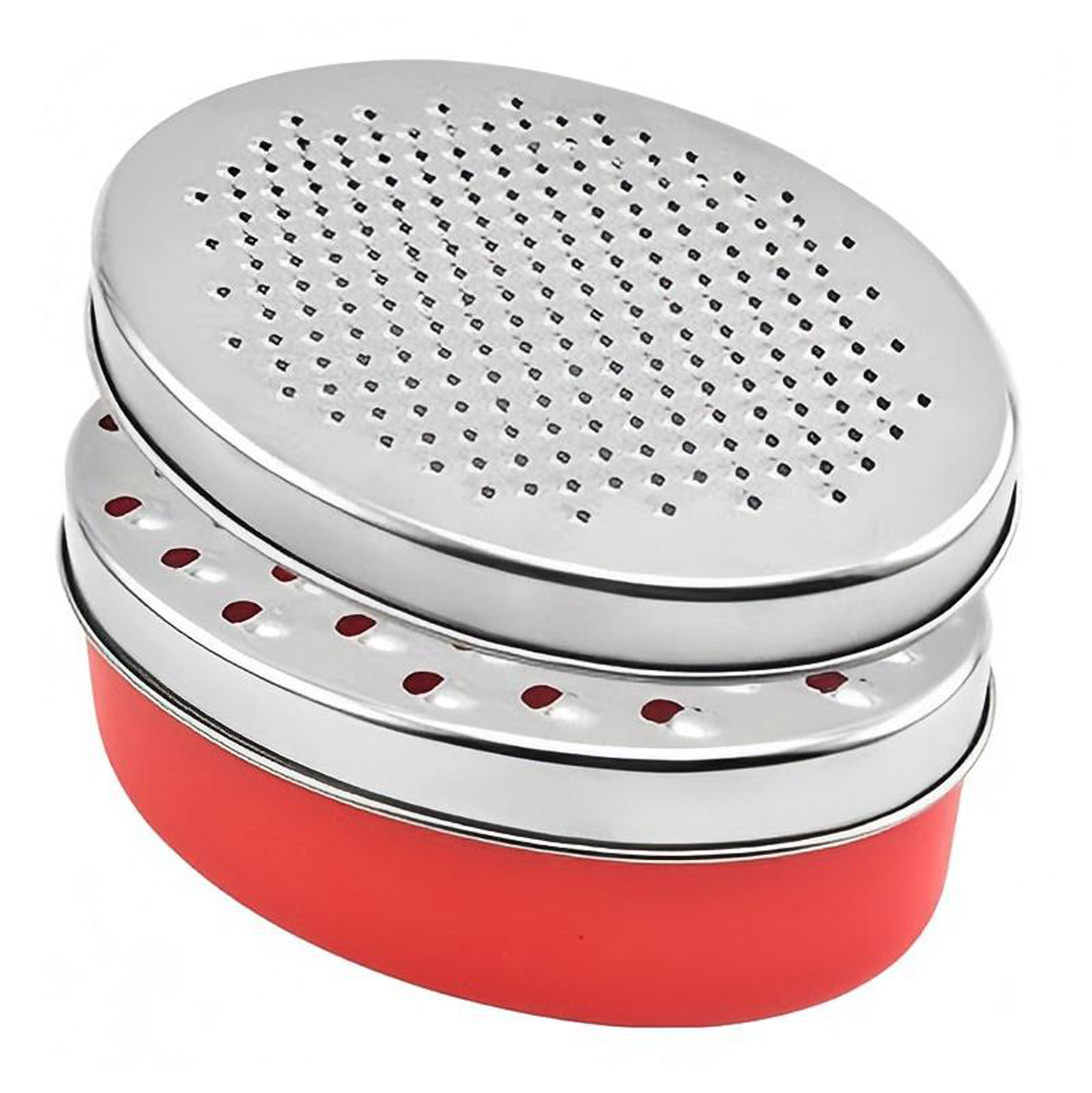 Stainless Steel Oval Vegetable Grater with Container