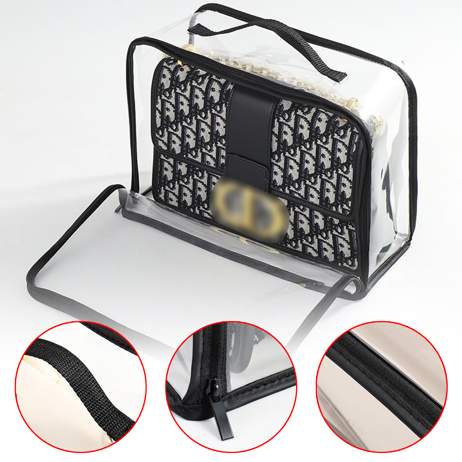 Transparent Handbag Storage Bag with Handle