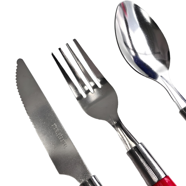 Red Polka Dot Plastic Handled Cutlery Set