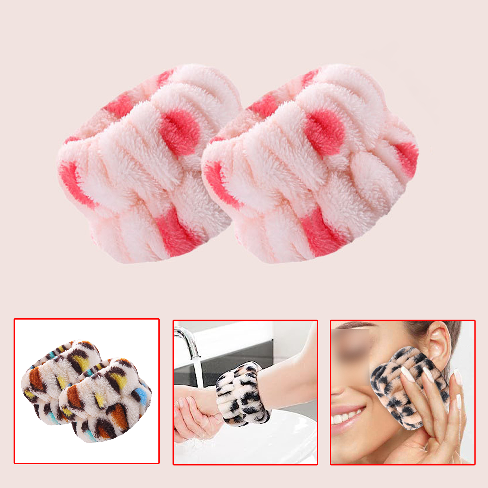 Colorful Spa\Makeup Wristband For Washing Face