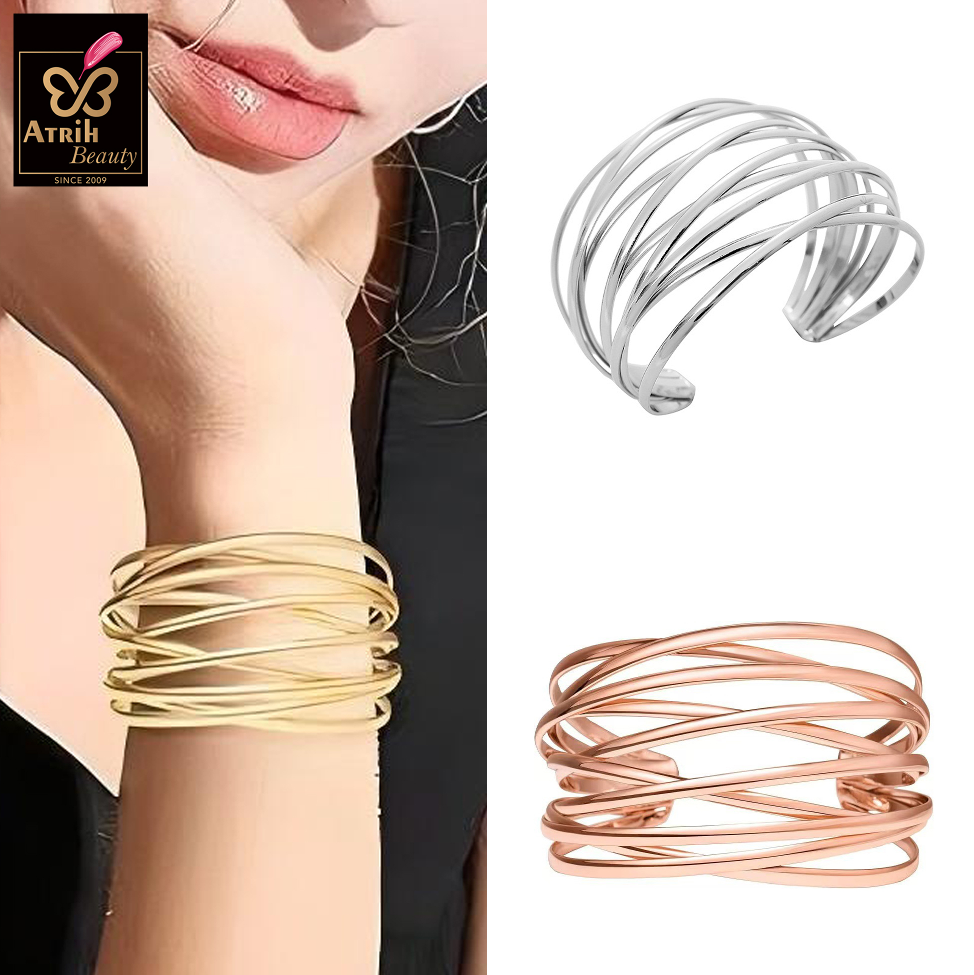 Tone Multi Strand Cuff Bracelet 