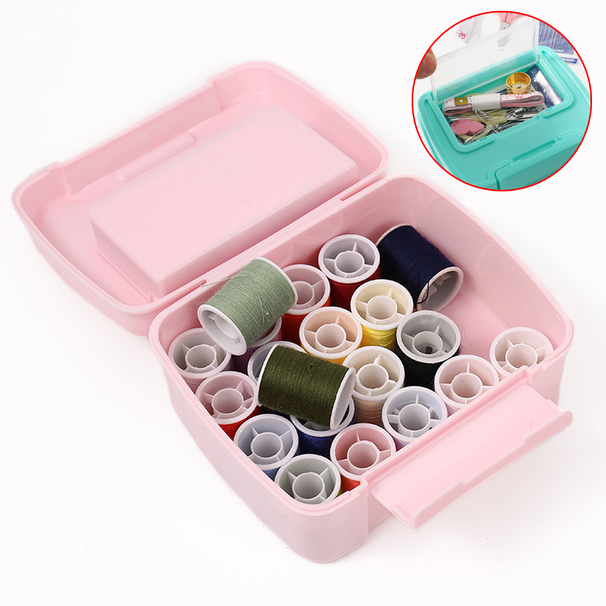 Portable Sewing Kit with Organizer Box
